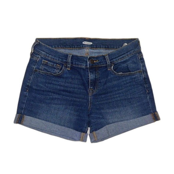 Old navy rinse relaxed fit mid-rise 3" inseam stretch denim jean shorts cuffed 2 - Picture 1 of 2